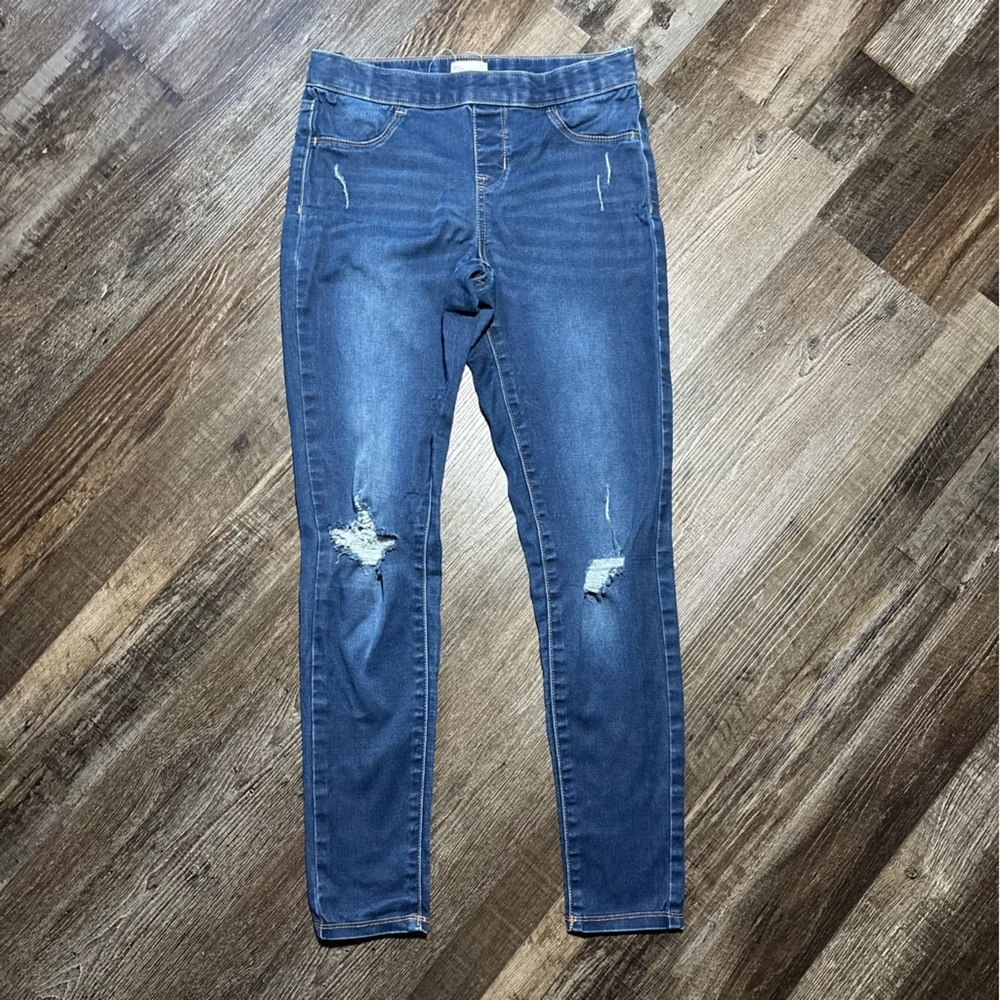 #0082 SO Women's Ripped Skinny Blue Jeans